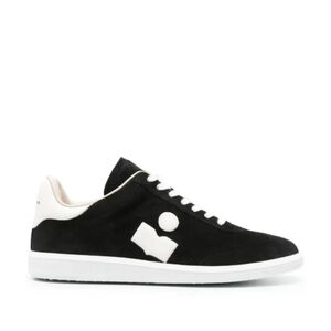NWT Isabel Marant BRYCE Black/Ecru Suede Logo Sneakers, Size 36